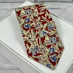 Vintage Christian Dior Monsieur Men's Silk Tie‎ Floral Made in USA 56" Luxury